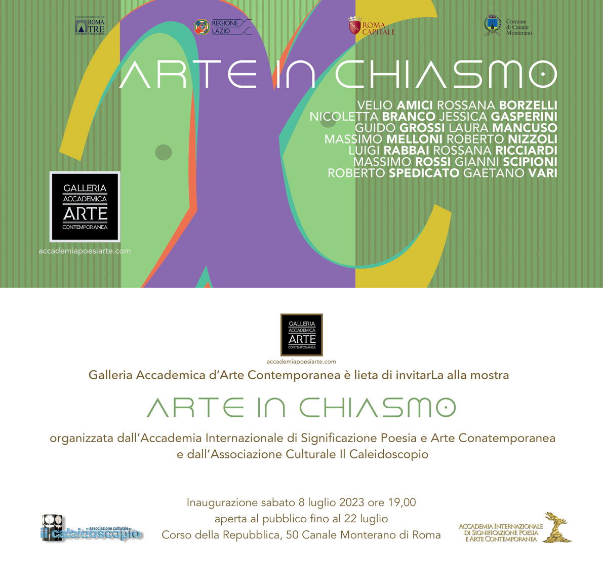 La Galleria Accademica presenta la I Edizione della mostra collettiva: Arte in chiasmo