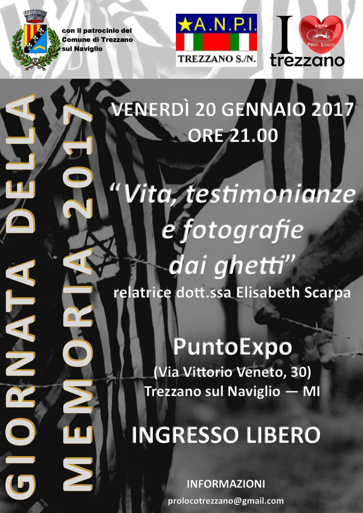 #pernondimenticare: 20 gennaio 2017 ore 21.00 – PuntoExpo